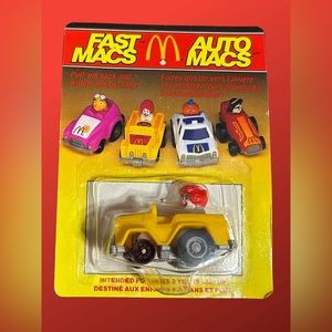 Vintage 1985 McDonalds Fast Macs Ronald Pull Car New in Packaging